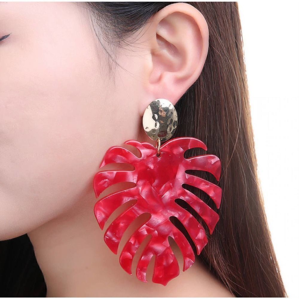 Amrita Singh Palm Leaf Large Resin Earrings - Picture 2 of 2